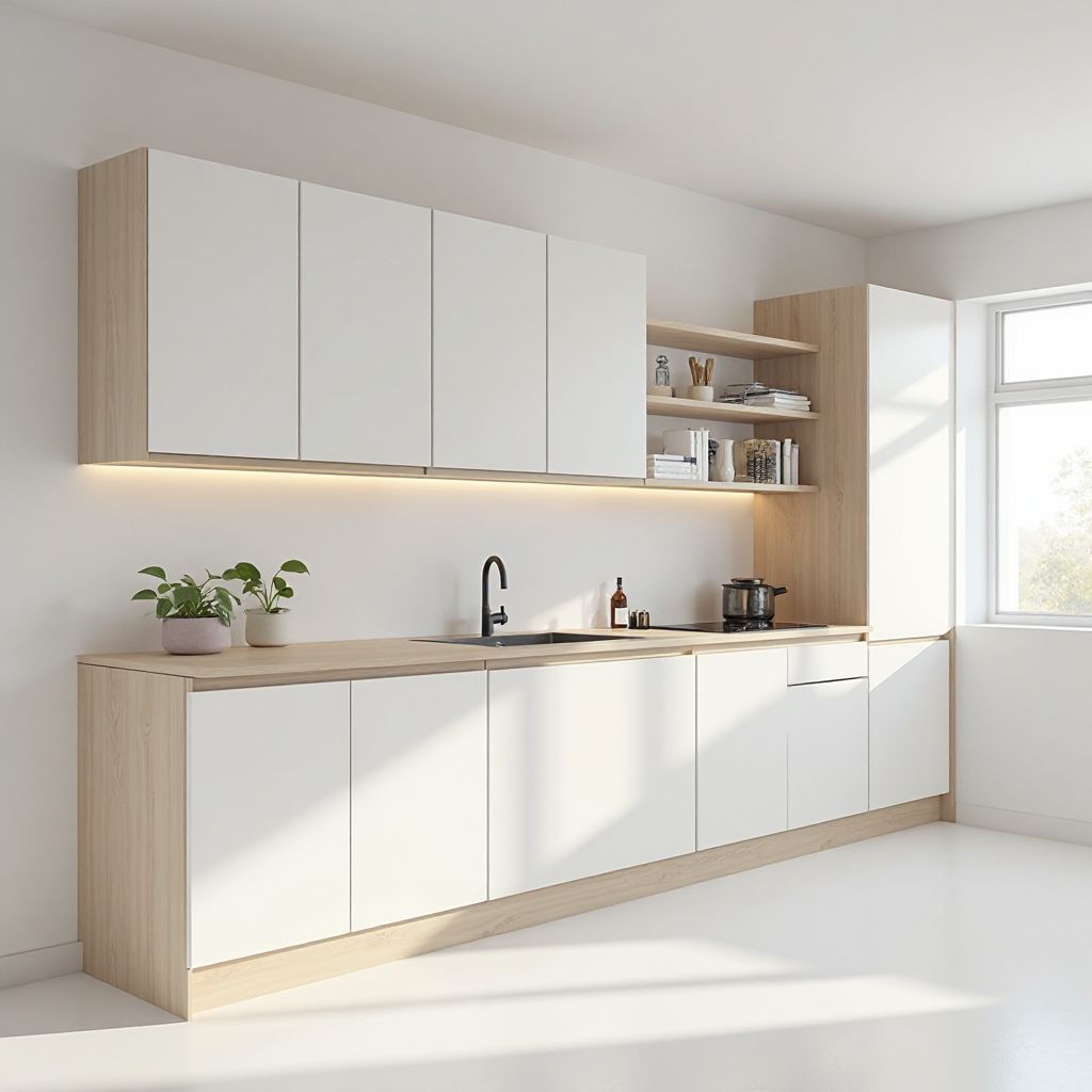 Fronturi MDF alb mat cu mânere integrate